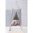 Jollein szürke Vintage baldachin fából készült rácsos kiságy felett, plüssfigurával