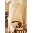 Jollein Vintage óriás baldachin Cosy Check bézs színben kiságy fölé akasztva