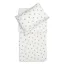 Jollein Mini Teddy Bear 100x140 cm pamut ágyneműhuzat szett kispárnával kiságyra terítve