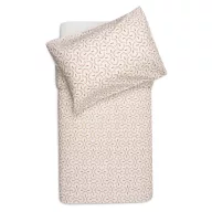 Jollein Soft Plumes 100x140 cm-es pamut ágynemű huzat és párnahuzat kiterítve