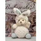 Bukowski Ziggy plüssmaci kék bélésű nyuszijelmezben, 15 cm-es méretben