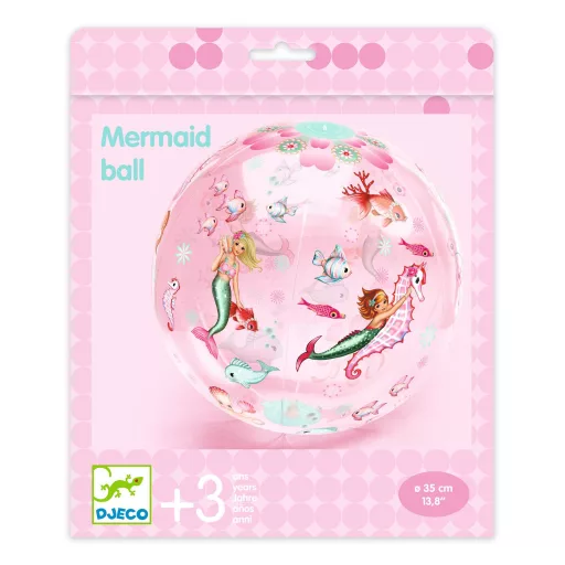 Djeco Felfújható labda, Ø 35 cm - Sellős labda - Mermaid Ball
