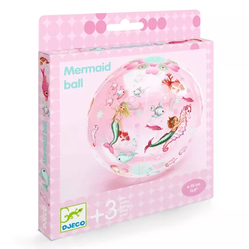 Djeco Felfújható labda, Ø 35 cm - Sellős labda - Mermaid Ball
