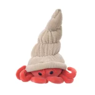 Bukowski Hermit a rák 15 cm-es piros plüssfigura bézs csigaházzal szemből fotózva