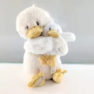 Bukowski Quack mama es kicsinye 20 cm-es feher pluss kacsa par sarga csorrel