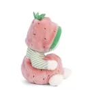 Bukowski Ziggy Strawberry 15 cm-es plüssmaci eper jelmezben, oldalnézetből bemutatva a puha hátoldalt