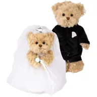 Bukowski Bride menyasszony maci tüll fátyolban és a Groom vőlegény maci fekete öltönyben