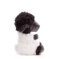 Bukowski Baby Lefty 15 cm-es fekete plüss bárányka fehér göndör testtel szemből