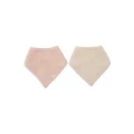 Jollein nyálkendő csomag Silk Rose és Sand frottír kendőkkel elölről fotózva