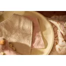 Jollein Silk Rose és Sand színű pamut frottír nyálkendő csomag egymásra fektetve