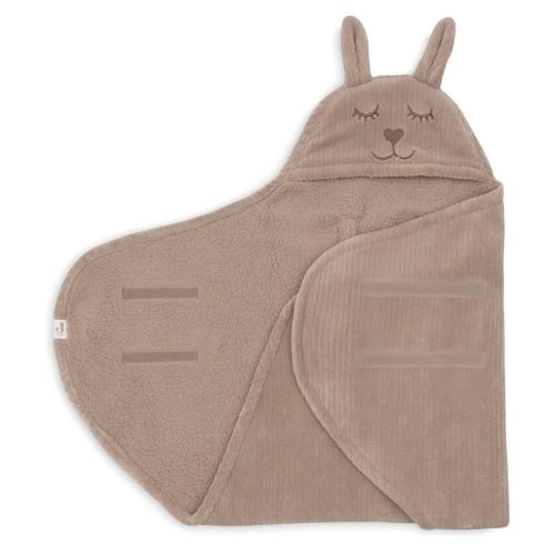 Minimal nyuszis Cloudy Rib kocsitakaró - Milky Coffee