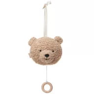 Jollein barna Teddy mackó formájú felhúzható zenélő babajáték natúr fa gyűrűvel