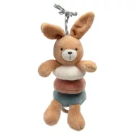 Jollein felhúzható zenélő babajáték Bunny Luz nyuszi színes textilkorongokkal