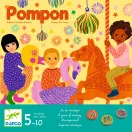 Djeco Körhintázó Pompom társasjáték színes, művészi dobozképe körhintán ülő gyerekekkel
