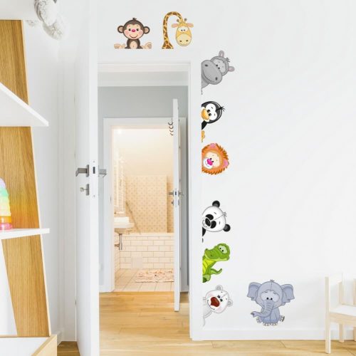 Inspi Gyerekszoba falmatrica - Állatkert az ajtó körül N.1 - 9db, 14-től 29 cm-ig, JOBB