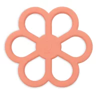 Jollein Flower virág formájú korall rózsaszín szilikon rágóka szemből nézve