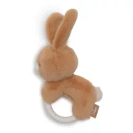 Jollein Bunny Luz plüss nyuszis rágóka dombornyomott gyűrűvel oldalnézetből