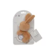 Jollein Bunny Luz plüss nyuszis rágóka dombornyomott gyűrűvel oldalnézetből