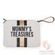 Mommy Clutch - canvas off white stripes black/gold