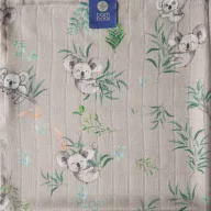 Bamboo Line 120x120 cm-es bambusz muszlin takaró koala macikkal és eukaliptusz ágakkal