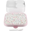 Little Dutch XL uzsonnás doboz Fairy wonders virágos mintával, kivehető bento tárolókkal és villával