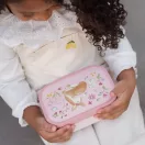 Little Dutch Fairy Garden osztott uzsonnás doboz rózsaszín őzikés mintával