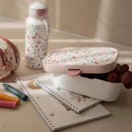 Little Dutch Fairy Wonders virágmintás uzsonnás doboz felülről nézve rózsaszín kerettel