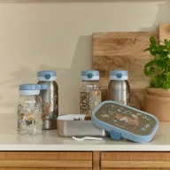 Little Dutch szívószálas kulacs 450 ml átlátszó palack erdei állatos mintával