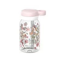 Little Dutch szívószálas kulacs 450 ml Fairy wonders erdei mintával és rózsaszín kupakkal