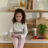 Little Dutch szívószálas kulacs 450 ml Fairy wonders erdei mintával és rózsaszín kupakkal