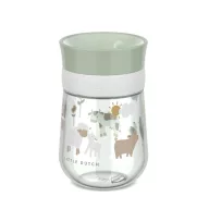 Little Dutch 360° tanulópohár 300 ml Little Farm mintával és zöld ivóperemmel