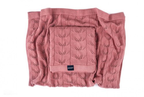 Poofi Milano kötött bambusz-pamut takaró - Rose