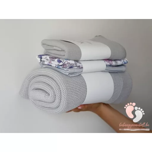 My Memi bambusz-pamut kötött takaró - Hamuszürke