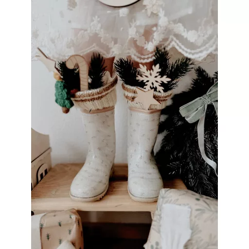 Mrs Ertha Wellies gumicsizma – Flower buds glitter