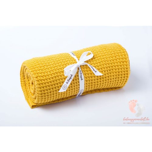 Happy pamut kötött takaró - Ananász sárga