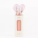 Mrs Ertha Glimmies vegán szájfény Nude Pink árnyalatban, elegáns csíkos papírdobozos csomagolásával együtt