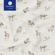 Bamboo Line Little Farm 100% bambusz takaró tanyasi állat mintával