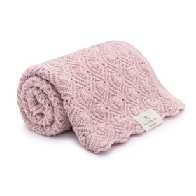   My Memi merinói gyapjú kötött takaró pearl - Rózsaszín