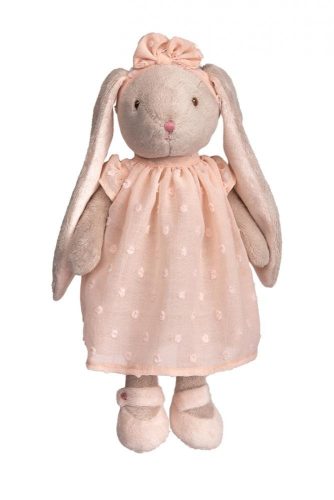 Bukowski plüss - Lenka nyuszi 30 cm rószaszín ruhában