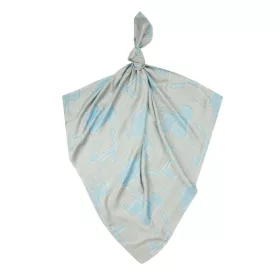 Light állatos bambusz takaró 120x120 - Kék szürke