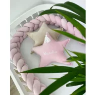 Elegance csillag díszpárna - Rózsaszín hímzett névvel