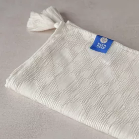 Light WafelRomb bambusz takaró 120x80 - Ekrü