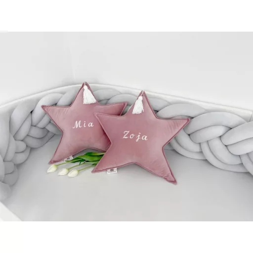 Elegance csillag díszpárna - Mályva hímzett névvel