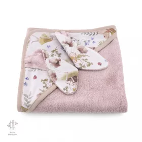 Makaszka bambusz kapucnis törölköző - Midnight roses M