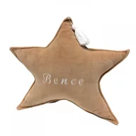 Elegance csillag díszpárna - Karamell hímzett névvel
