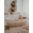 AhojBaby organikus pamut betét fonott mózeskosárhoz fehér színben
