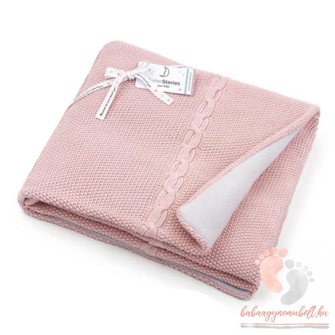 Color polár-pamut kötött takaró - Vintage rózsaszín