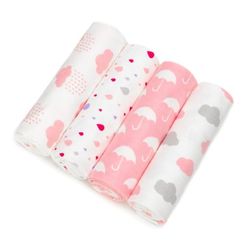 Soft mintás textil pelenka válogatás 4 db-os - Rózsaszín felhős