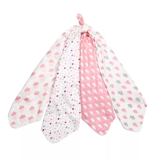 Soft mintás textil pelenka válogatás 4 db-os - Rózsaszín felhős