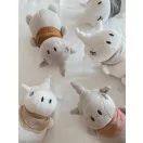 Mrs Ertha kötött csörgő unikornis - Ivory